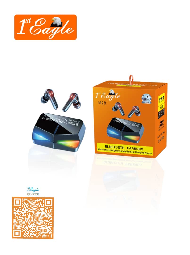 M28 Water Resistant Bluetooth EarBuds With InBuilt Emergency Power Bank For Charging Phones view 2