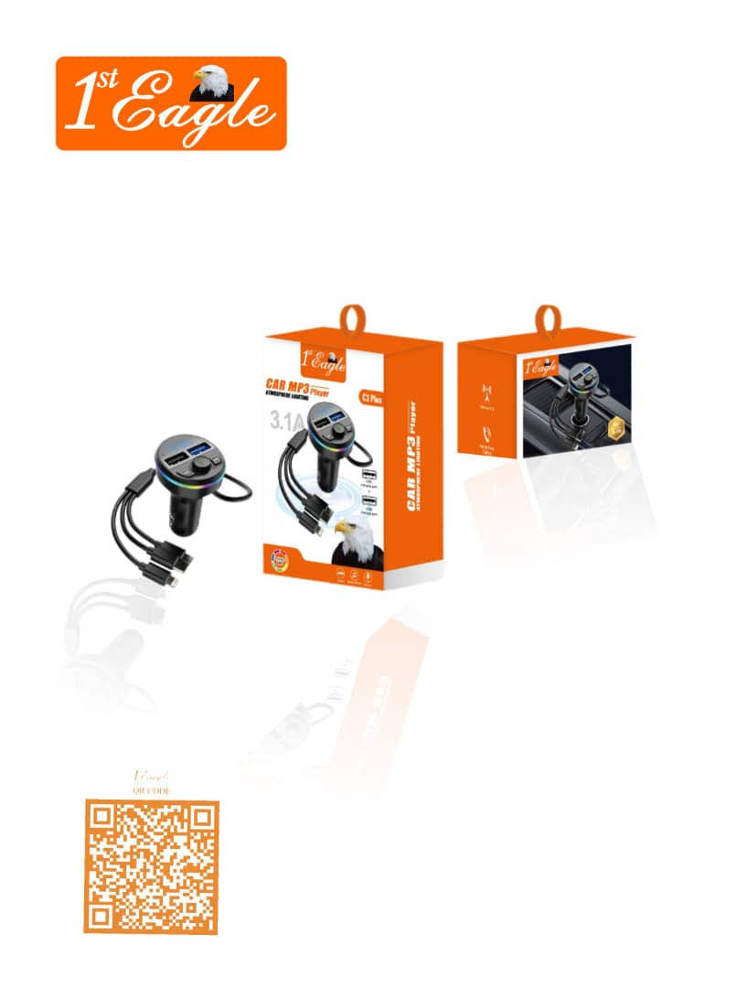 C3  Plus 3.1A Car MP3 Player with 3 Cable