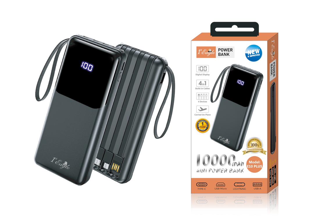 E10 Plus Power bank (10000mah) With Cables view 3