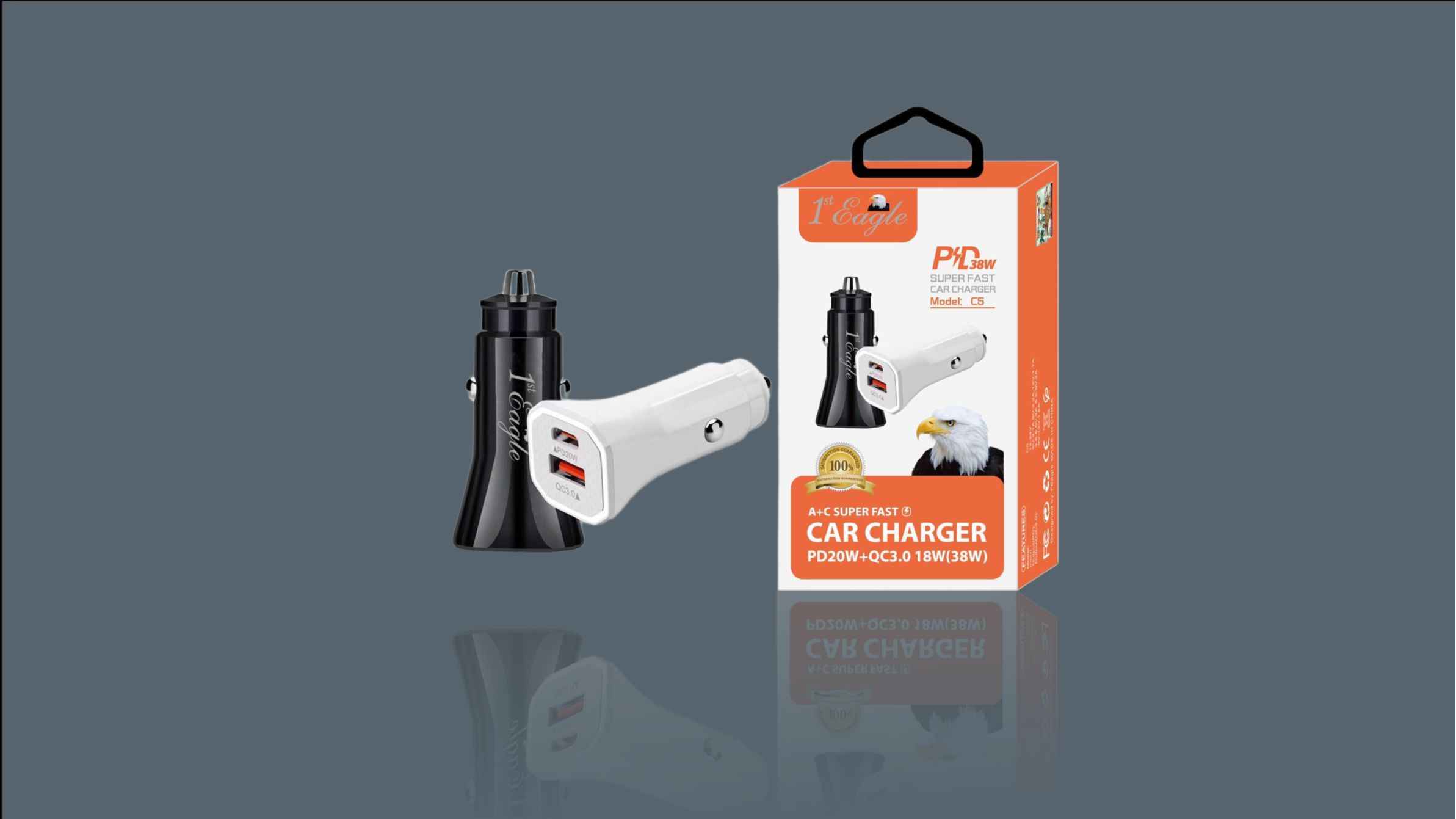 C1 Car Charger 3 USB Ports Fast Charging